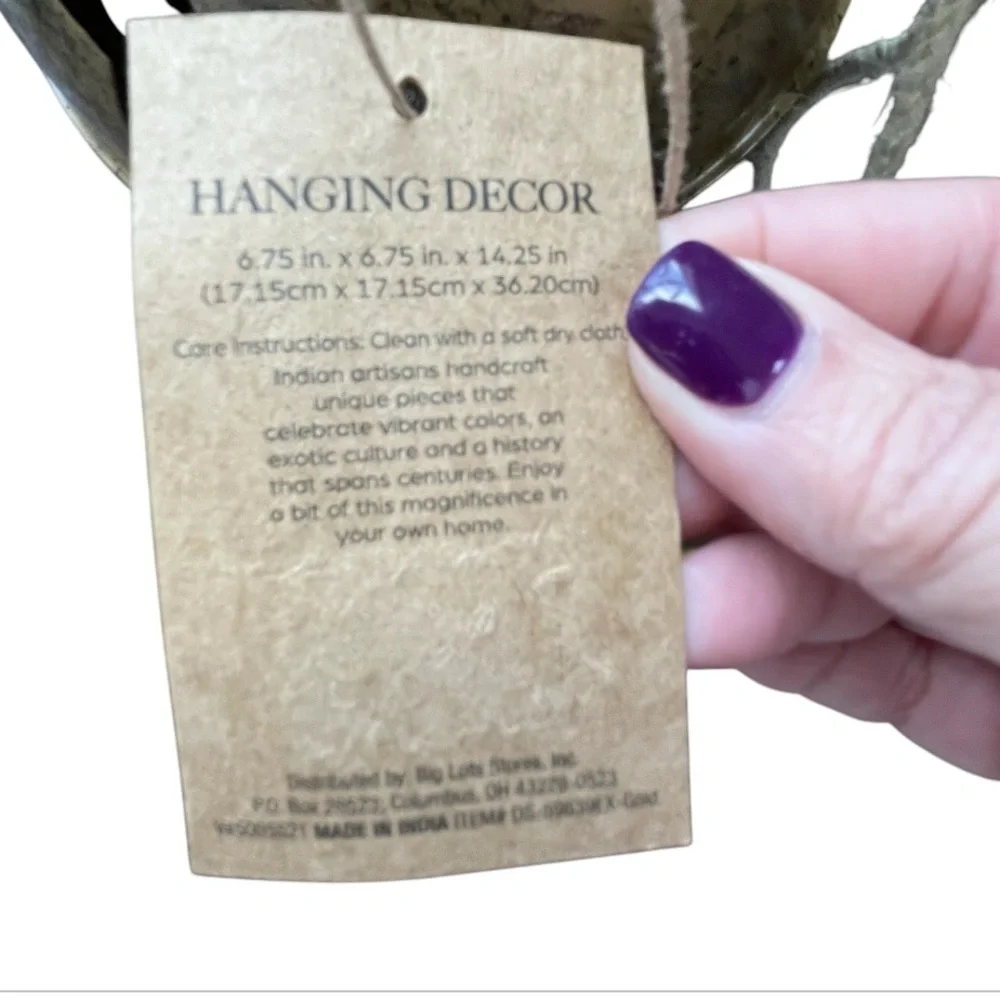 Large Hanging Brown Metal Christmas Bell